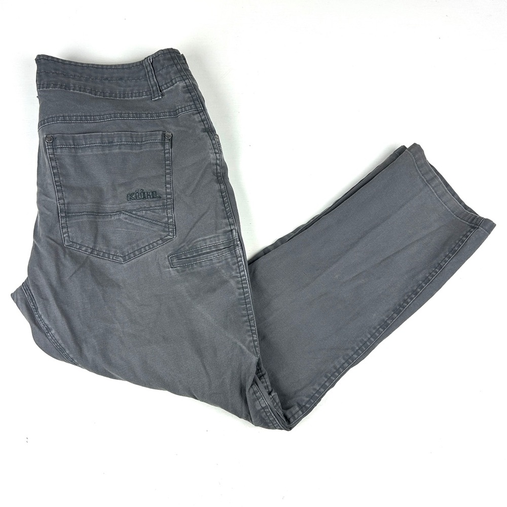 Kuhl Free Kanvus Jean Pant 34 X 28 Gray Hiking Articulated Knee Patina Dye